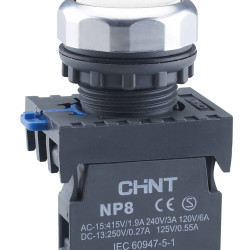 Кнопка Chint NP8-10BN/1 1NO біла IP65 (578646)