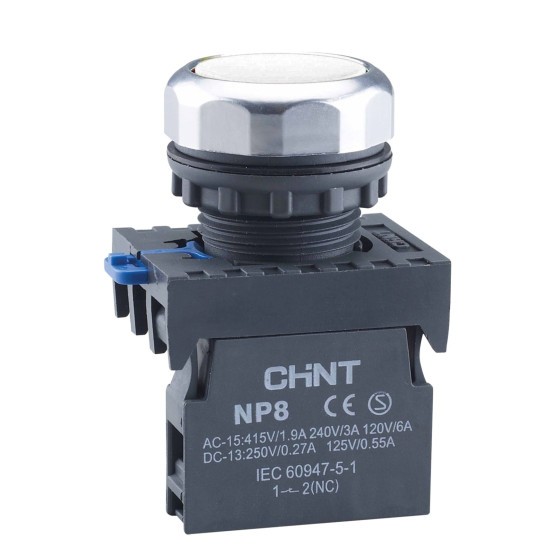 Кнопка Chint NP8-10BN/1 1NO біла IP65 (578646)