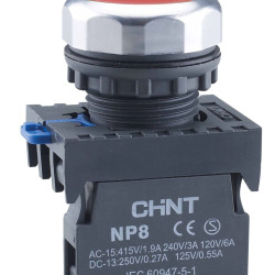 Кнопка Chint NP8-01BN/4 1NC червона IP65 (667231)
