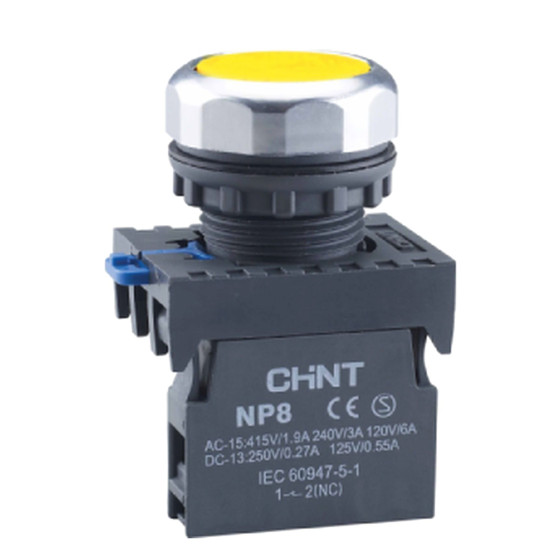 Кнопка Chint NP8-10BN/5 1NO жовта IP65 (667333)
