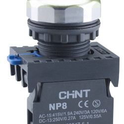 Кнопка Chint NP8-10BN/6 1NO синя IP65 (578645)