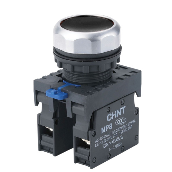 Кнопка Chint NP8-11BN/2 1NO+1NC чорна IP65 (667112)