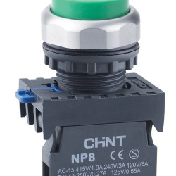Кнопка Chint NP8-10GN/3 1NO зелена IP65 (667292)