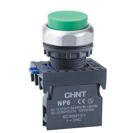 Кнопка Chint NP8-10GN/3 1NO зелена IP65 (667292)