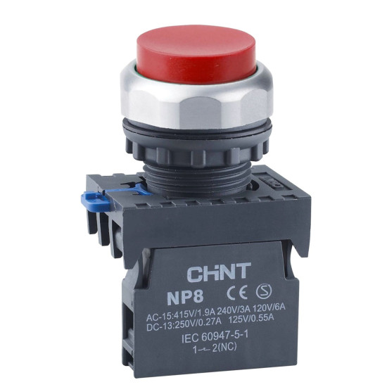 Кнопка Chint NP8-01GN/4 1NC червона IP65 (667291)