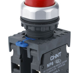 Виступаюча кнопка Chint NP8-11GN/4 1NO+1NC червона IP65 (667110)