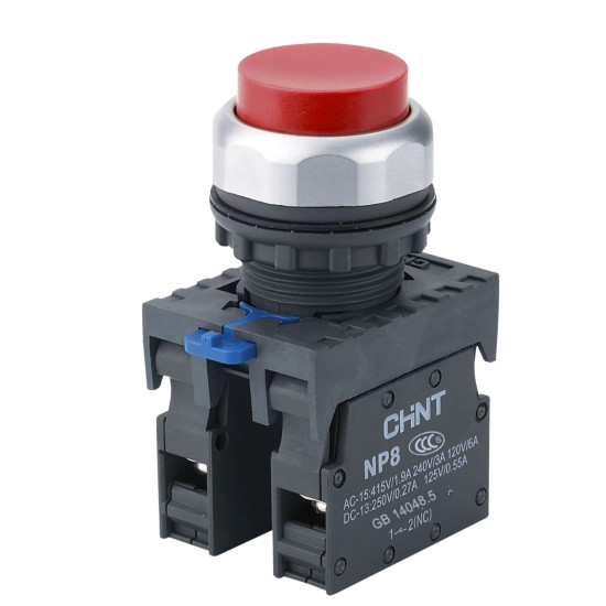 Виступаюча кнопка Chint NP8-11GN/4 1NO+1NC червона IP65 (667110)