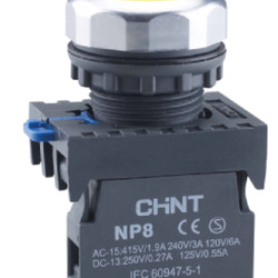 Кнопка Chint NP8-10BND/5 1NO AC 110В-220В жовта IP65 (667321)