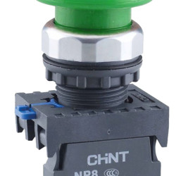 Кнопка грибок Chint NP8-10M/13 1NO Ø40мм із самоповерненням зелена IP65 (667262)