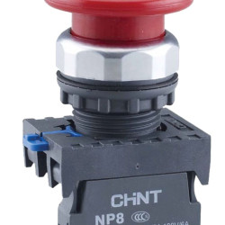 Кнопка грибок Chint NP8-01M/1 1NC Ø40мм із самоповерненням червона IP65 (667261)