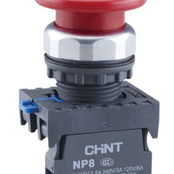 Кнопка грибок Chint NP8-11M/14 1NO+1NC Ø40мм із самоповерненням червона IP65 (667265)