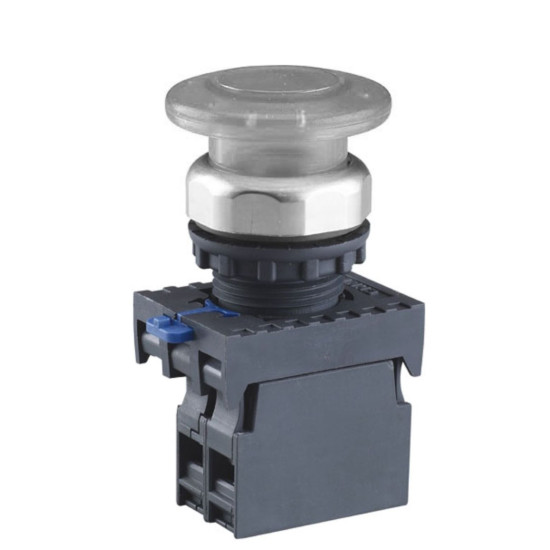 Кнопка грибок Chint NP8-10MD/1 1NO AC 110В-220В Ø40мм із самоповерненням біла IP65 (578664)