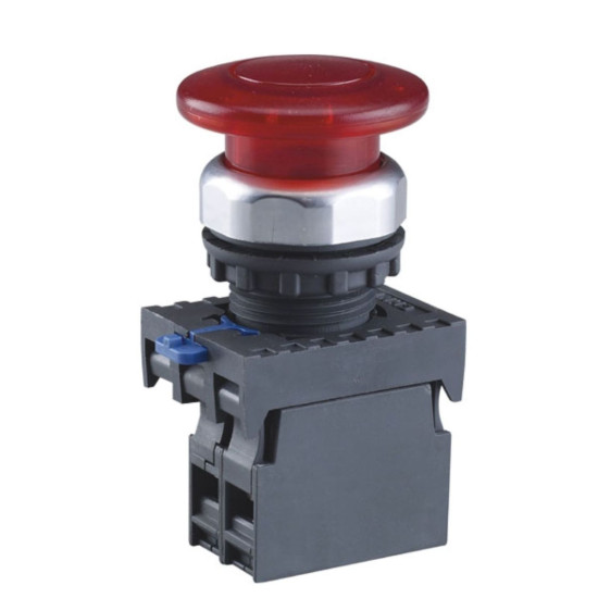 Кнопка грибок Chint NP8-01MD/1 1NC AC 110В-220В Ø40мм із самоповерненням червона IP65 (667281)