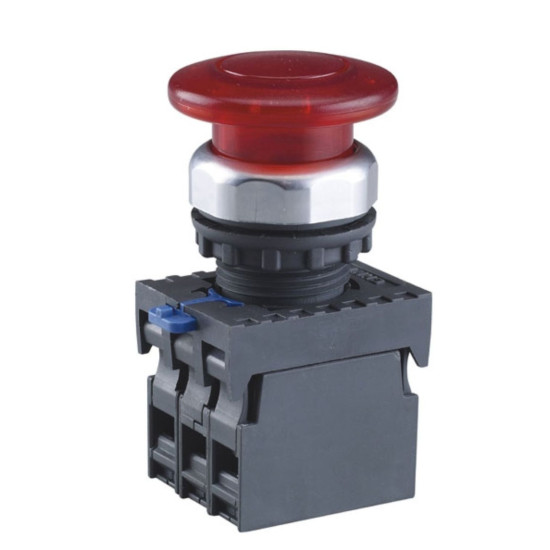 Кнопка грибок Chint NP8-11MD/14 1NO+1NC AC 110В-220В Ø40мм із самоповерненням червона IP65 (667285)