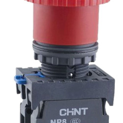 Кнопка грибок Chint NP8-11ZS/14 1NO+1NC Ø40мм з фіксацією червона IP65 (667129)
