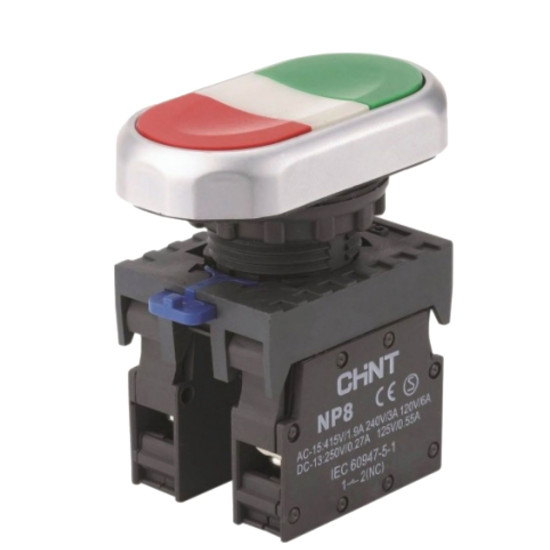Подвійна кнопка Chint NP8-11S 1NO+1NC IP65 (667178)