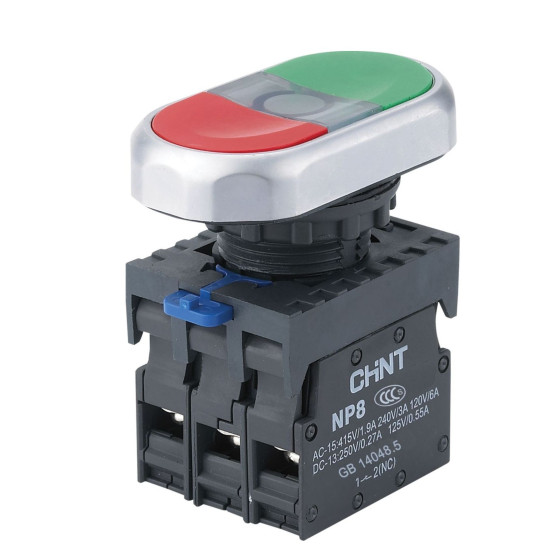Подвійна кнопка Chint NP8-20S 2NO IP65 (667319)