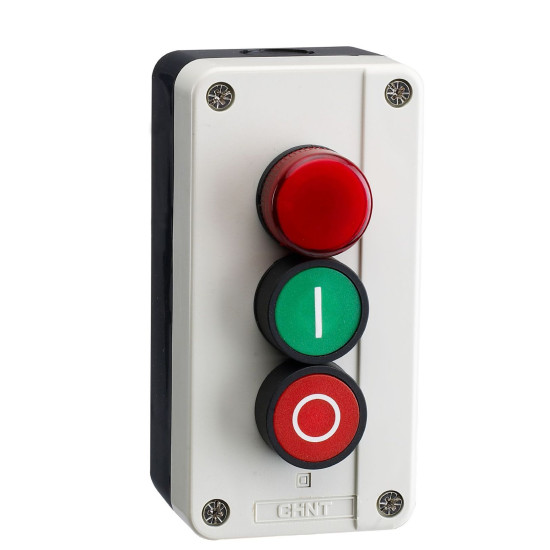 Кнопковий пост Chint NP2-B363 1NO+1NC з сигнальною лампою червона (575580)