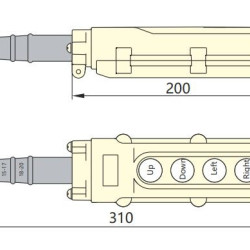 Тельферний пост Chint NP3-2 на 4 кнопки IP65 (586052)
