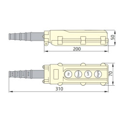Тельферний пост Chint NP3-2 на 4 кнопки IP65 (586052)