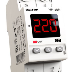 Реле напруги DigiTOP VP-25A M2R (червоний індикатор)