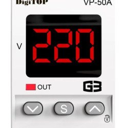 Реле напруги DigiTOP VP-50A M2R (червоний індикатор)