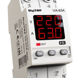 Реле напруги DigiTOP VA-63A M2R (червоний індикатор)