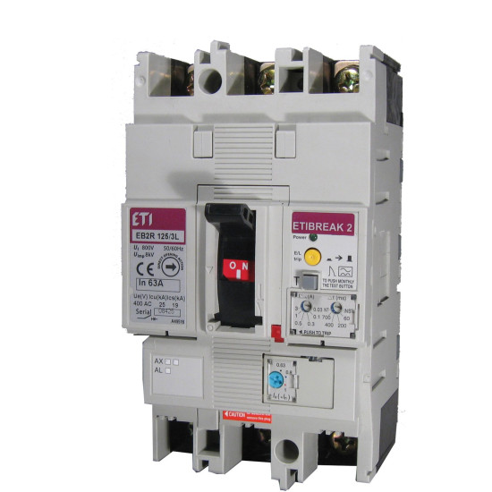 Автоматический выключатель ETI EB2R-M 250/3L 250A 25кА с блоком УЗО 3P (4671586)