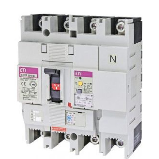 Автоматический выключатель ETI EB2R-M 250/4L 160A 25кА с блоком УЗО 4P (4671587)