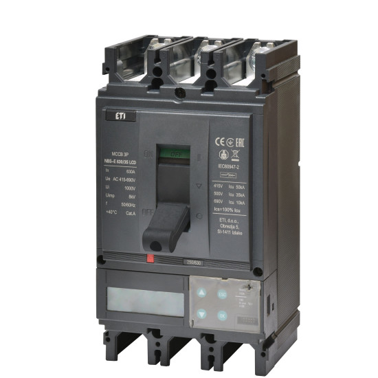 Автоматический выключатель ETI NBS-E 400/3L LCD 400A 36кА 3P (4673115)