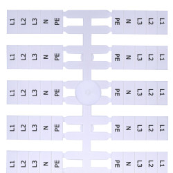 Маркувальна табличка ETI EO4 L1,L2,L3,N,PE 200шт (3901817)
