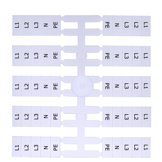 Маркувальна табличка ETI EO4 L1,L2,L3,N,PE 200шт (3901817)
