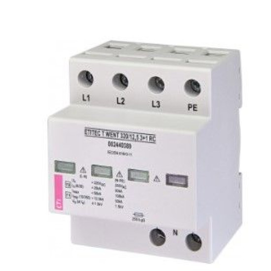 Обмежувач перенапруги ETITEC T WENT 320/25 3+0 6p TNC RC (2440373)