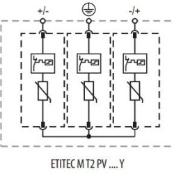 Обмежувач перенапруги ETITEC M T2 PV 250/20 Y для PV систем (2440732)