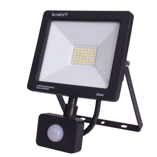 Світлодіодний прожектор E.Next e.LED.flood.stand.sensor.30.6000 30Вт 6000К з датчиком руху