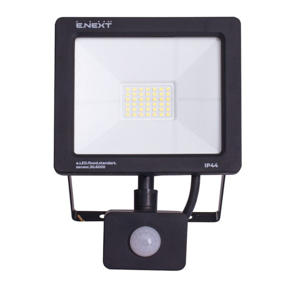 Світлодіодний прожектор E.Next e.LED.flood.stand.sensor.30.6000 30Вт 6000К з датчиком руху