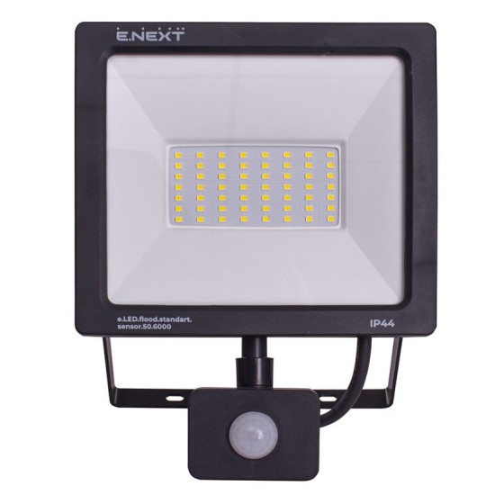 Світлодіодний прожектор E.Next e.LED.flood.stand.sensor.50.6000 50Вт 6000К з датчиком руху