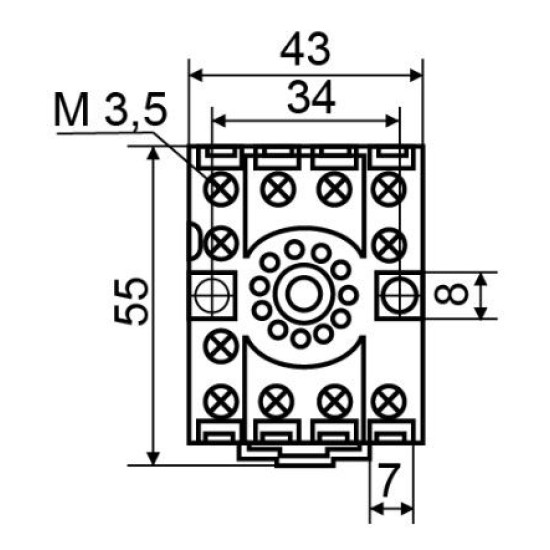 Роз'єм Аско-Укрем PF113A-E під реле МК3P (A009002000)