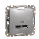 USB розетка Schneider Electric Sedna Design & Elements A+A 2,1A алюміній SDD113401