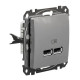 USB розетка Schneider Electric Sedna Design & Elements A+A 2,1A алюміній SDD113401