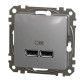 USB розетка Schneider Electric Sedna Design & Elements A+A 2,1A алюміній SDD113401