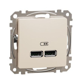 USB розетка Schneider Electric Sedna Design & Elements A+A 2,1A бежева SDD112401