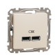 USB розетка Schneider Electric Sedna Design & Elements A+A 2,1A бежева SDD112401