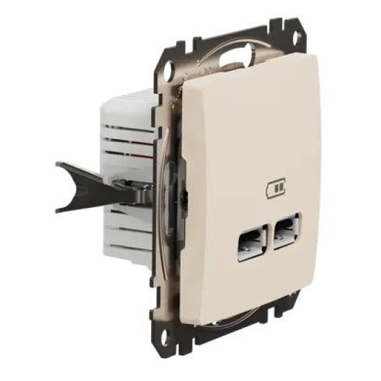 USB розетка Schneider Electric Sedna Design & Elements A+A 2,1A бежева SDD112401