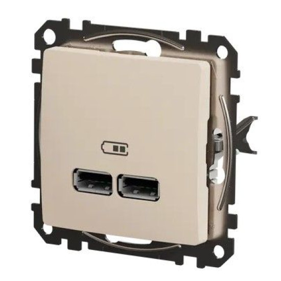 USB розетка Schneider Electric Sedna Design & Elements A+A 2,1A бежева SDD112401