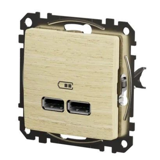 USB розетка Schneider Electric Sedna Design & Elements A+A 2,1A береза SDD180401