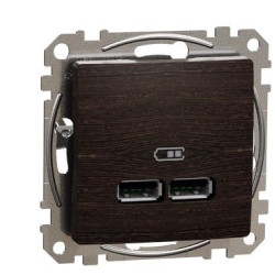 USB розетка Schneider Electric Sedna Design & Elements A+A 2,1A венге SDD181401