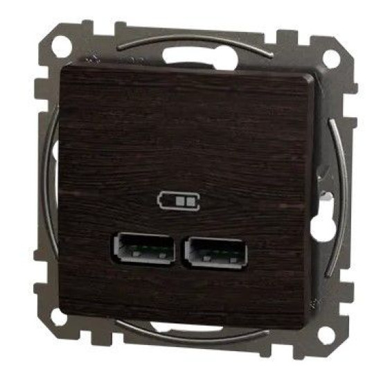 USB розетка Schneider Electric Sedna Design & Elements A+A 2,1A венге SDD181401