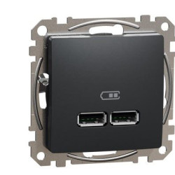 USB розетка Schneider Electric Sedna Design & Elements A+A 2,1A чорна SDD114401