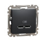 USB розетка Schneider Electric Sedna Design & Elements A+A 2,1A чорна SDD114401